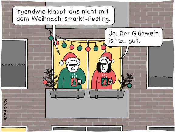 Cartoon | Weihnachtsmarkt-Feeling | © Katharina Greve