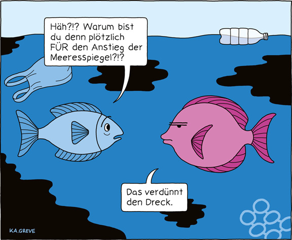 Cartoon | Meeresspiegel | © Katharina Greve
