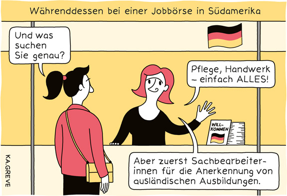 Cartoon | Jobbörse | © Katharina Greve