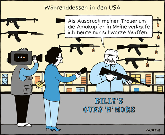 Cartoon | Amok USA | © Katharina Greve