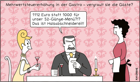 Cartoon | Mehrwertsteuer | © Katharina Greve