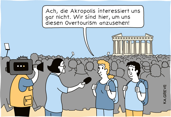 Cartoon | Overtourism | © Katharina Greve