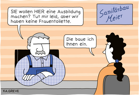 Cartoon | Frauen im Handwerk | © Katharina Greve