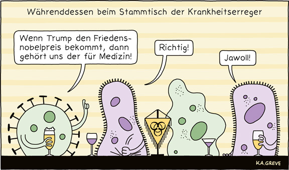 Cartoon | Friedensnobelpreis | © Katharina Greve