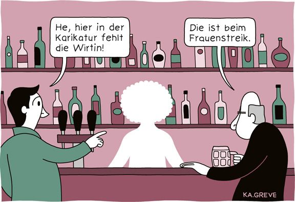 Cartoon | Frauenstreik | © Katharina Greve
