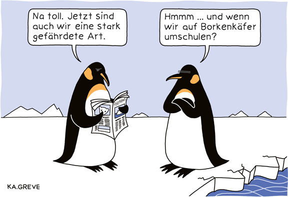 Cartoon | Kaiserpinguine | © Katharina Greve