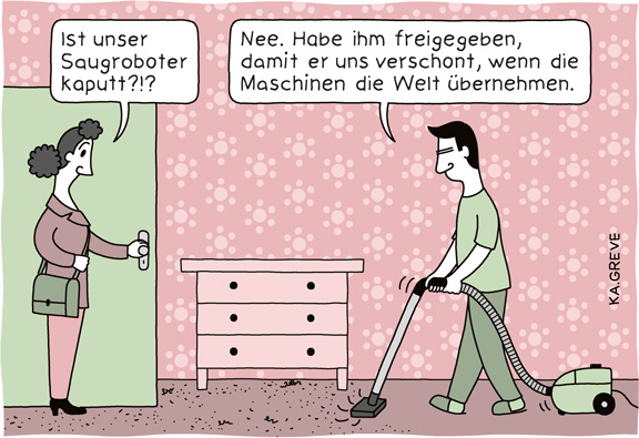 Cartoon | Saugroboter | © Katharina Greve