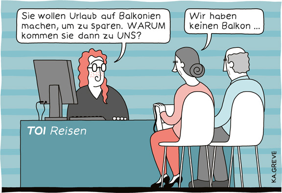 Cartoon | Balkonien | © Katharina Greve